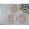 Image 2 : 3X Pink Depression Plates, 5X Collector Plates