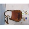 Image 2 : Leather Purse with Strap and Old Buttons