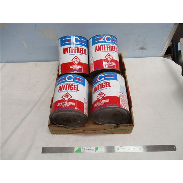 Four Stan Gard Coolant Tins