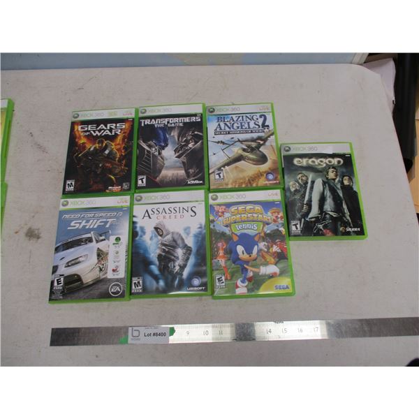 Seven XBox 360 Video Games