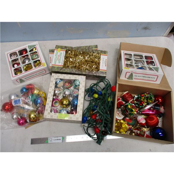 Box of Vintage Christmas Decorations