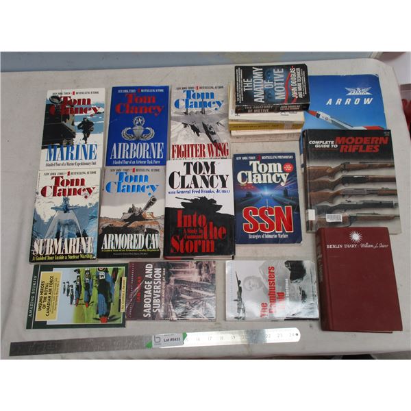 Assorted Tom Clancy Novels and Military Books