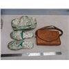 Image 1 : Leather Purse + Strap With Fabric Purse with Slippers