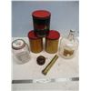 Image 1 : Three Piece Cannister Set and Two Glass Jars