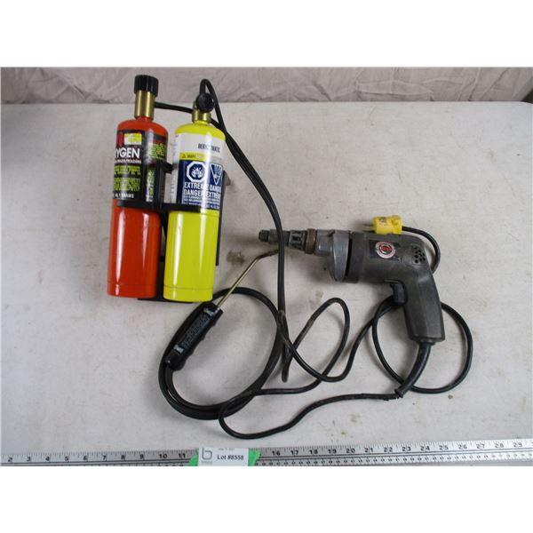 Empty Acetylene Welder Set + Drill (Not Working)