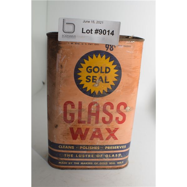 ANTIQUE GLASS WAX TIN