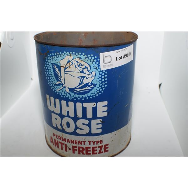 ANTIQUE WHITE ROSE  ANTI FREEZE TIN