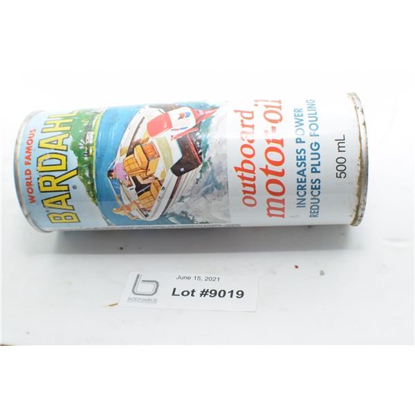 BARDAHL VINTAGE OIL TIN FULL WITH GREAT GRAPHICS