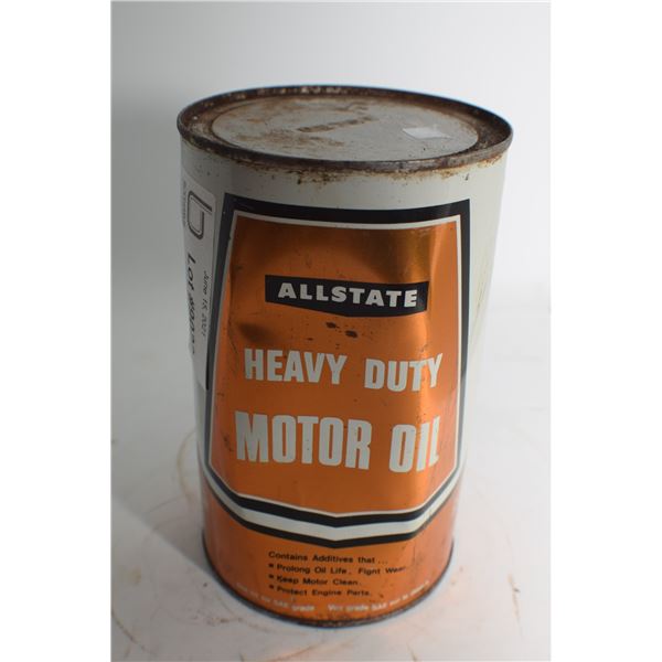 ANTIQUE FULL ALL-STATE SEARS QUART OIL TIN