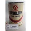Image 1 : VINTAGE 1 LITRE FULL TEXACO HAVOLINE  OIL TIN