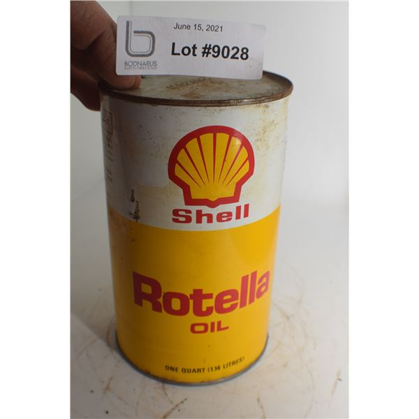 VINTAGE 1 QUART  CANADIAN SHELL ROTELLA   OIL TIN