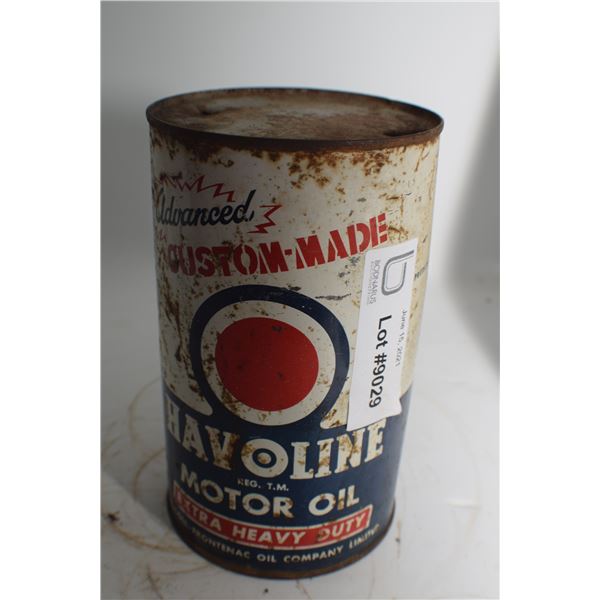 VINTAGE 1 QUART  CANADIAN McCOLL FRONTENAC HAVOLINE    OIL TIN