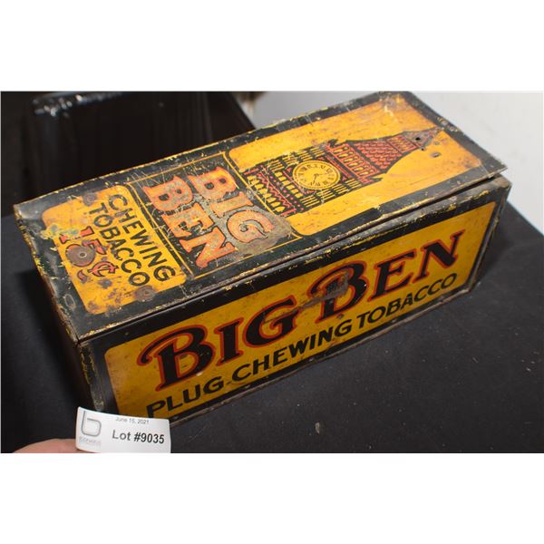 FANTASTIC ANTIQUE BIG BEN TOBACCO STORE DISPLAY TIN