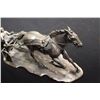 Image 3 : FABULOUS SIGNED PEWTER CHARIOT RACE STATUE