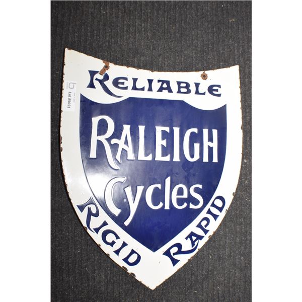 HEAVY PORCELAIN 2 SIDED BICYCLE SIGN