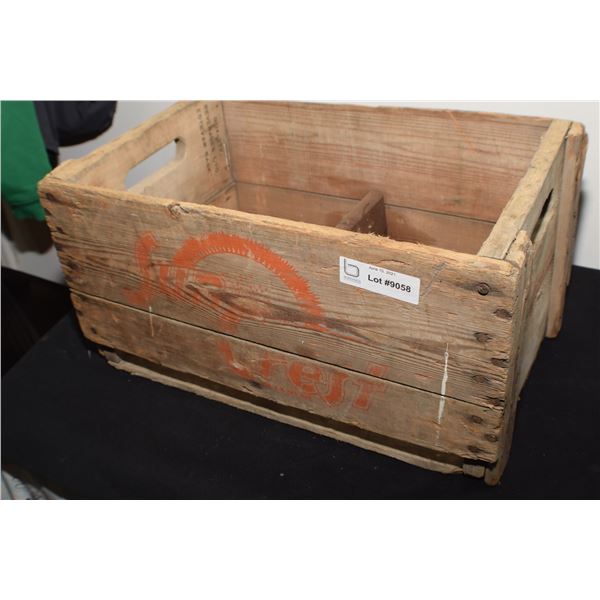 ANTIQUE SUN CREST SODA BOX ESTEVAN