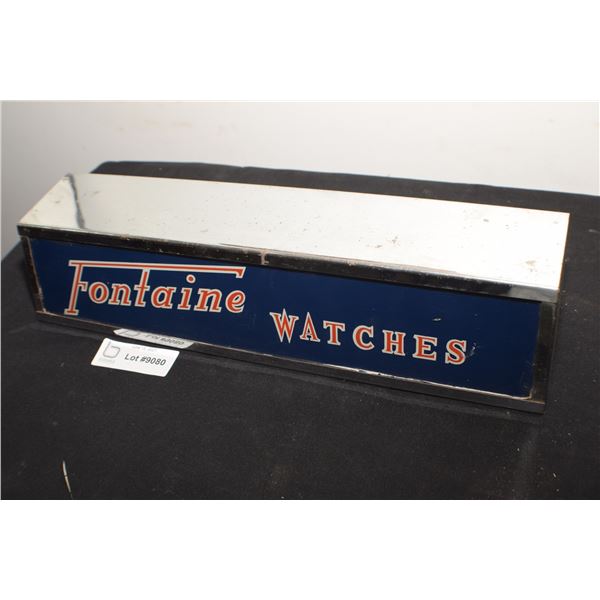 FOUNTAIN WATCH LIGHT UP ANTIQUE SIGN