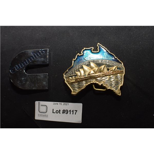 BELT BUCKLE .........  ADVERTISING CUMMINS ETC