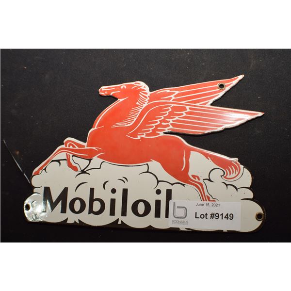 MOBILOIL HEAVY PORCELAIN OVER STEEL FANTASY OIL SIGN