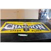 Image 1 : Champion Spark Plug Enamel Sign 30" x 14"