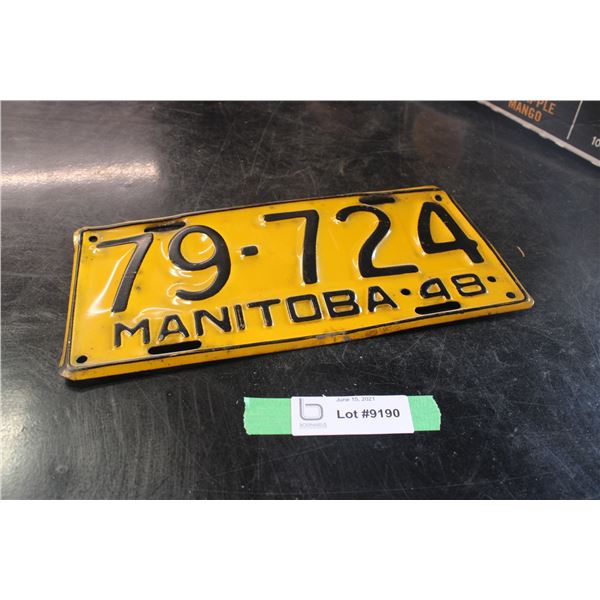 1948 Manitoba Licence Plate