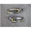 Image 3 : (2X THE MONEY) Triumph Motorcycle Gas Tank Badges/Emblems + Rods