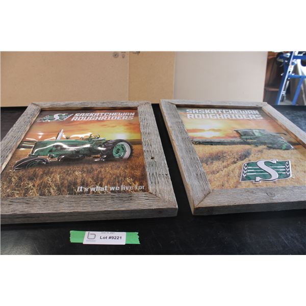 Sask Roughriders Tin Framed Sign Pictures In Frames