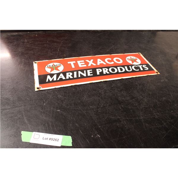 Texaco Marine Products Enamel Sign 17.5" x 5.5"