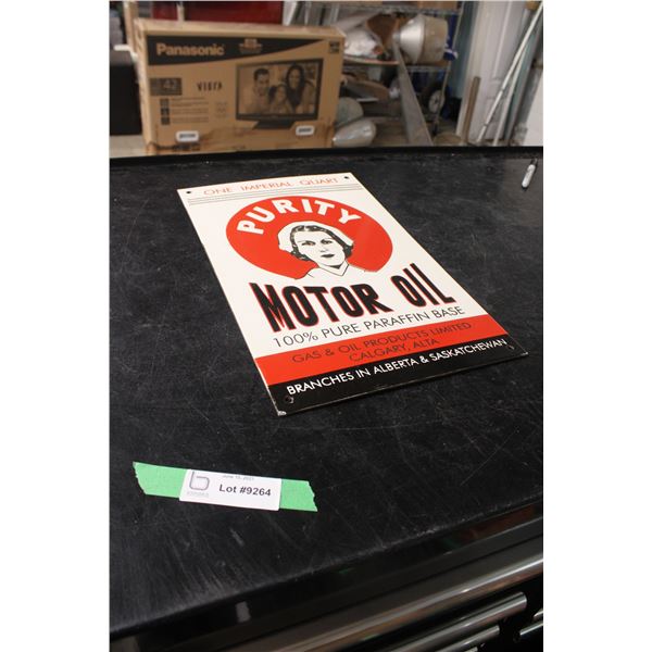 Purity Motor Oil Enamel Sign 10" x 16"