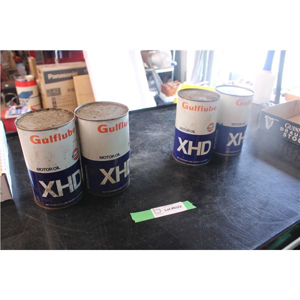 (2X THE MONEY) Gulflube XHD Oil Cans (Full)