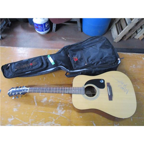 Marilyn Manson Autographed Epiphone Acoustic Guitar In Case