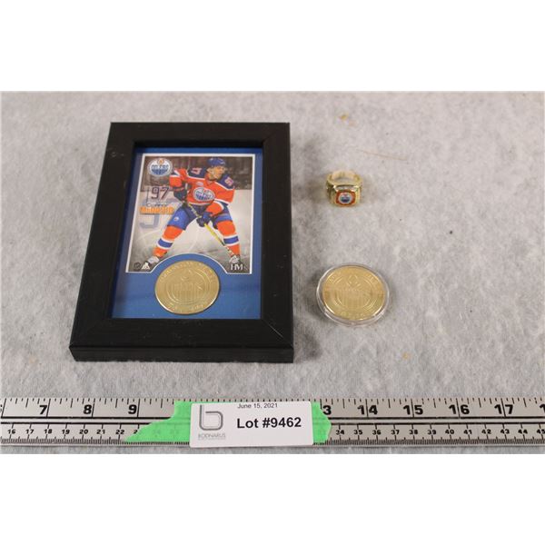 McDavid Bronze Coin, Oilers Coin and Oilers Ring