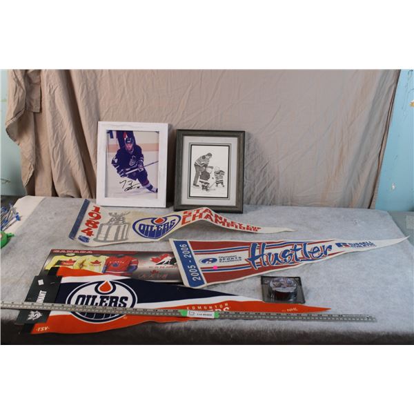McDavid Puck, Oilers Pennants and Misc Photos