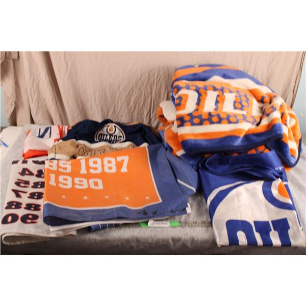 Oilers Blanket and Small Jersey + Misc Needs Washing