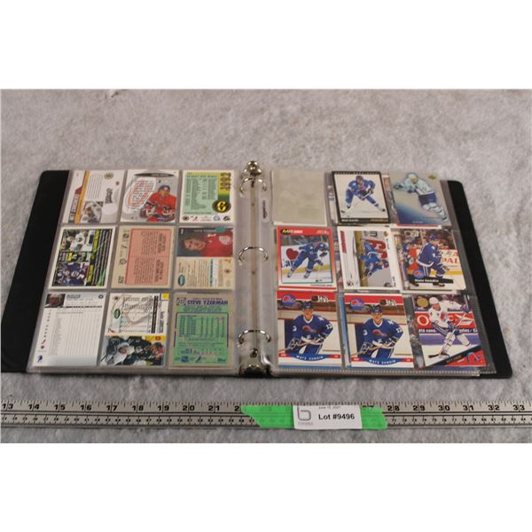 Binder of Misc Hockey Cards Topps, Upper Deck, Etc, some damage