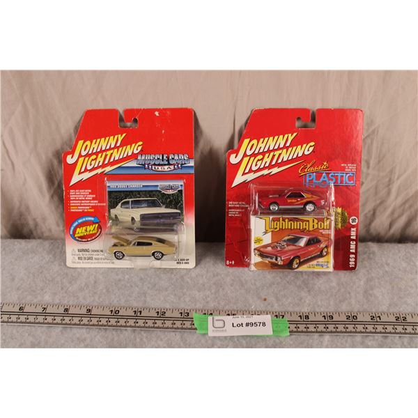 (2X THE MONEY) Johnny Lightning 1966 Charger + 1969 AMC AMX - NIB