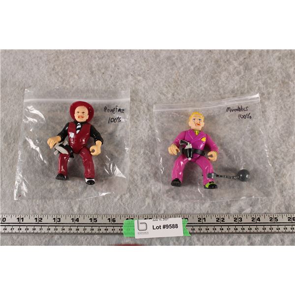 (2X THE MONEY) Vintage Dick Tracy Figures - Pruneface + Mumbles 100% Complete - Like New
