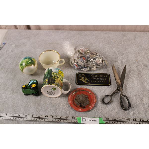 John Deere Mug + Toy, Vintage Ash Tray + Misc