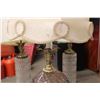 Image 5 : Pair of Pink Glass Lamp (Retro) With Shades