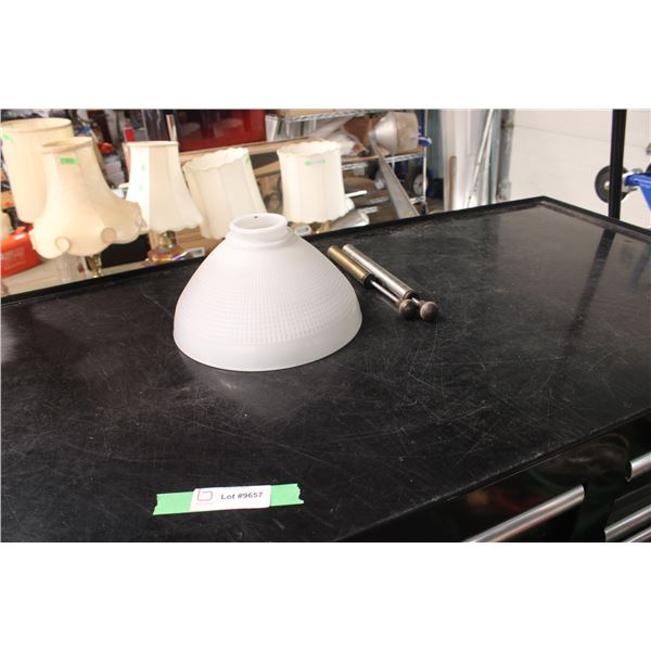 2 Coleman Lantern Pumps with Milk Glass Shade