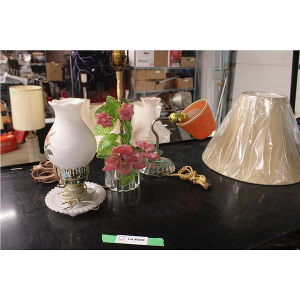 3 Small Lamps with Shades