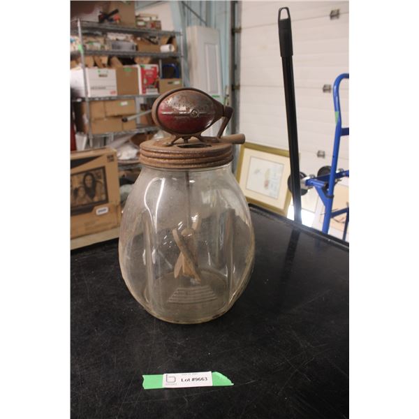 Butter Churn Glass Vintage Daisy No.8