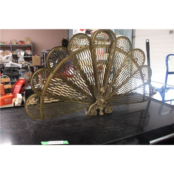 Decorative Tin Fan Ornament Fireplace Screen