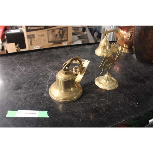 2 Brass Bells Brass Ornaments