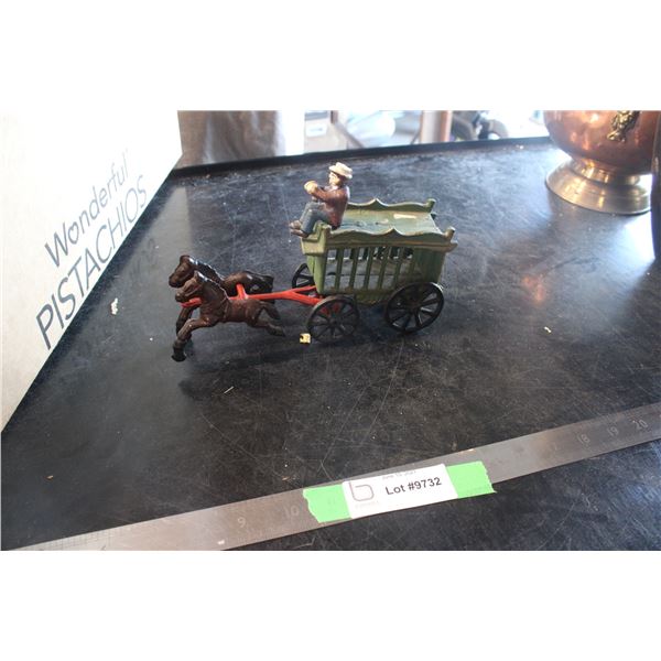 Cast Iron Wagon Toy with Rider
