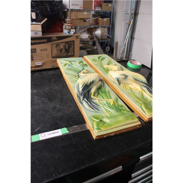 Chalkware Birds 25" Long 7" Wide