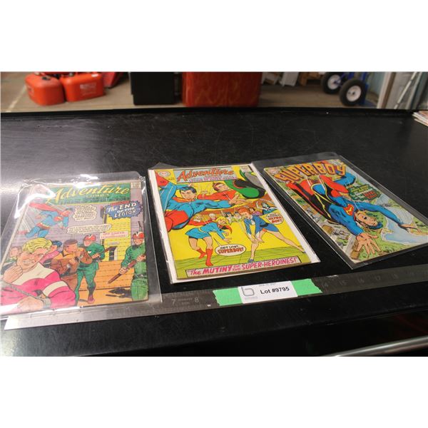 (3) Adventure and Super Boy Comic Books