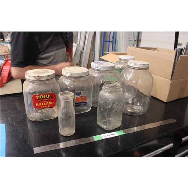 Collection of Vintage Jars (Blue Holland Style Herring York Brand)