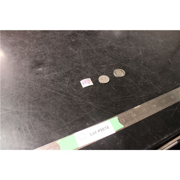 Mixed Coins and Canadian Stamp