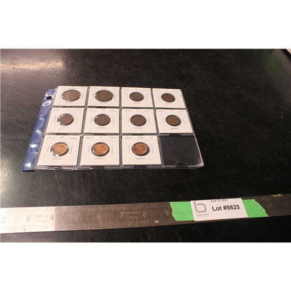 Various Large Pennies Various Years